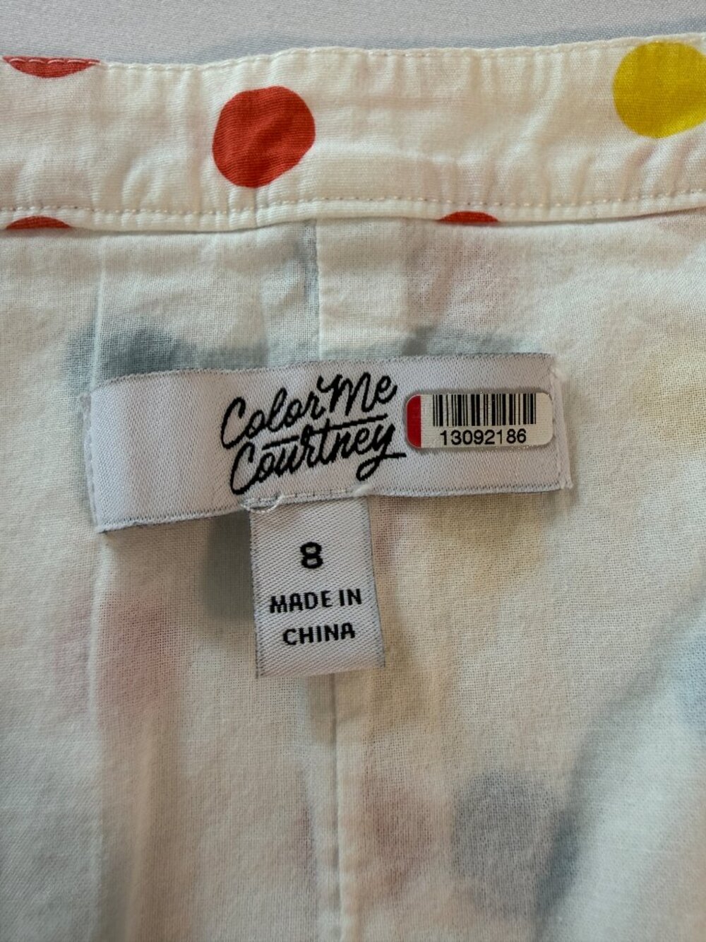 Color Me Courtney Dipping Dot Midi Dress Size 8 Rainbow Polka Dot Ruffle Hem - Picture 5 of 7